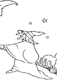 Fisă de colorat cu Vrajitoare de colorat p02