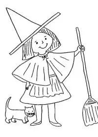 Fisă de colorat cu Vrajitoare de colorat p04