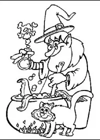 Fisă de colorat cu Vrajitoare de colorat p13