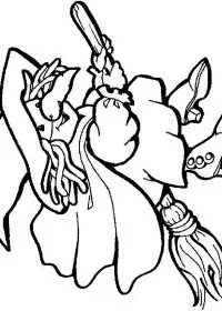 Fisă de colorat cu Vrajitoare de colorat p16