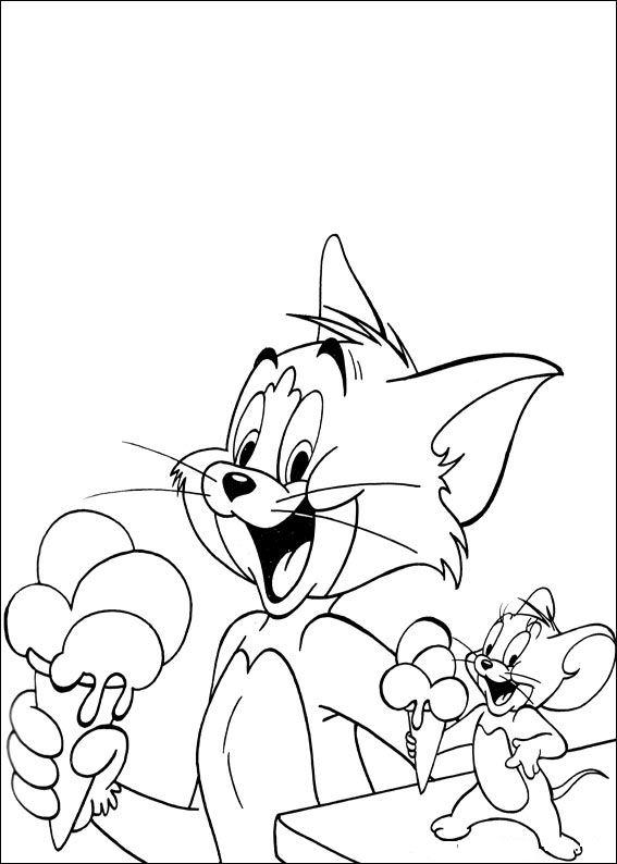 Fisă de colorat cu Tom si jerry de colorat p23