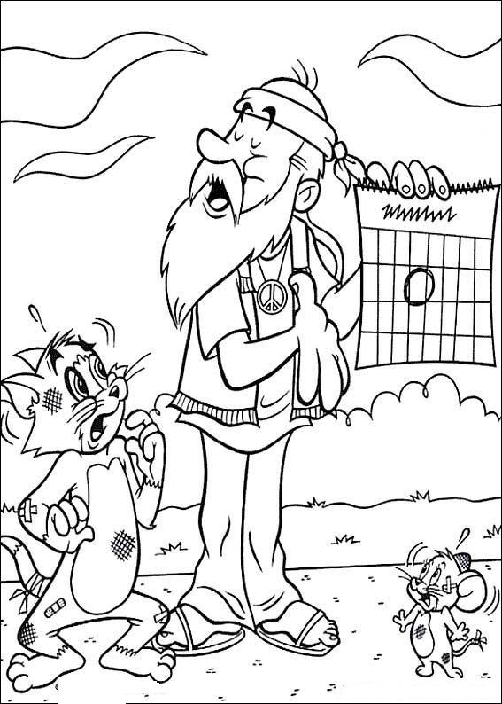 Fisă de colorat cu Tom si jerry de colorat p41