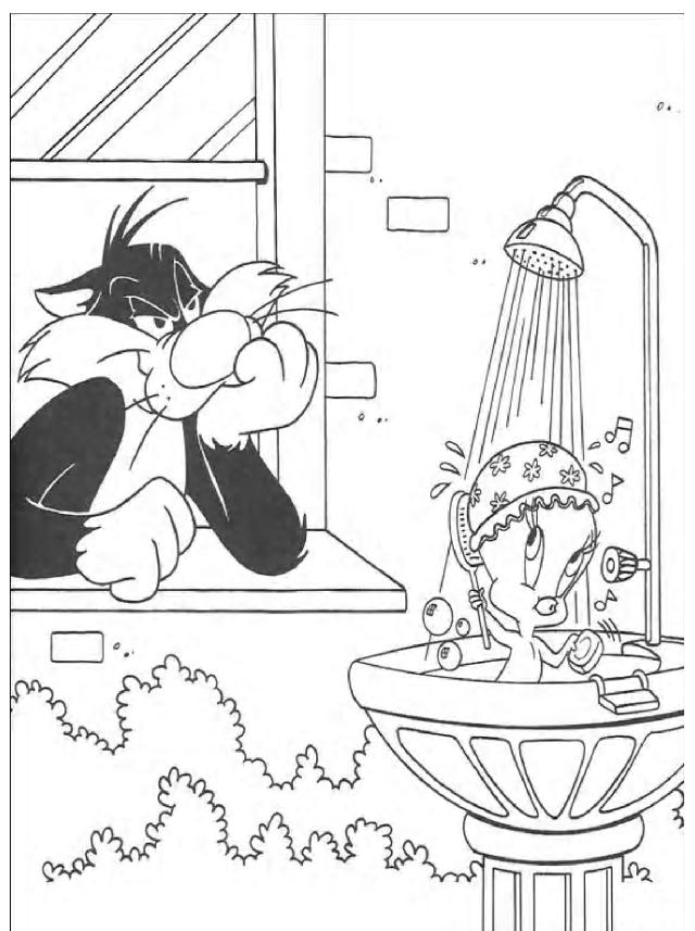 Fisă de colorat cu Tweety de colorat p10