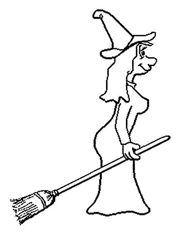 Fisă de colorat cu Vrajitoare de colorat p12