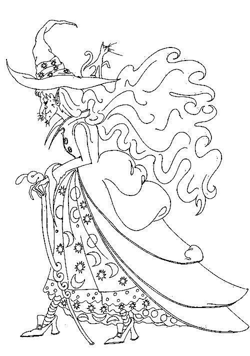 Fisă de colorat cu Vrajitoare de colorat p20