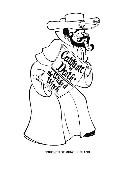 Fisă de colorat cu Vrajitorul din oz de colorat p18