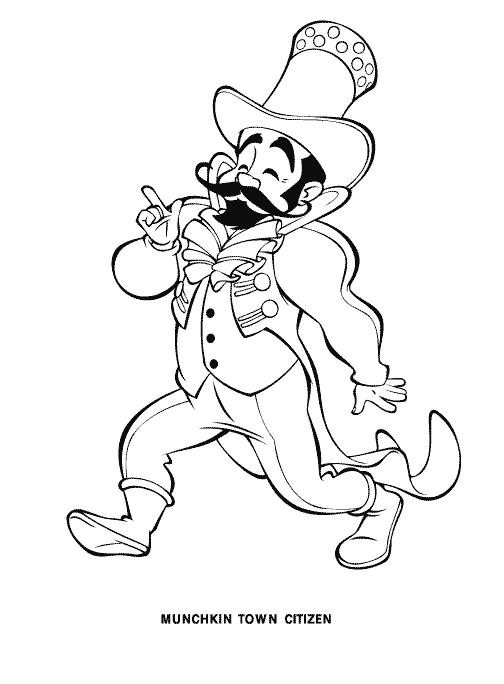 Fisă de colorat cu Vrajitorul din oz de colorat p19